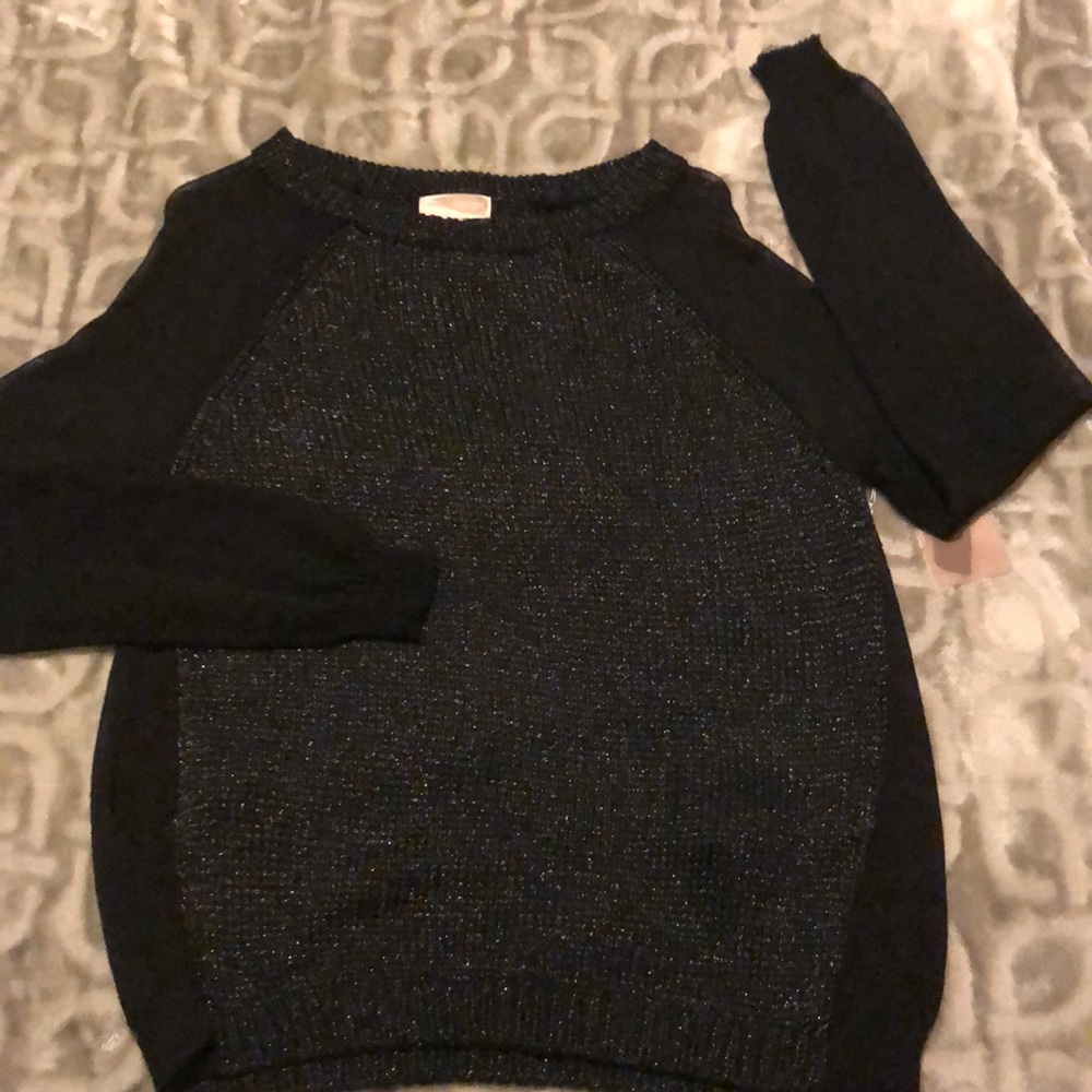 Black Mesh Detailed Sweater